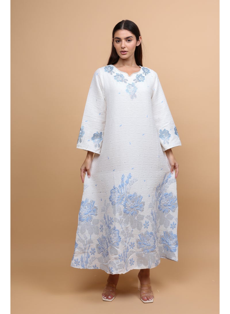 IKKXA Classic Floral Crystal Jalabiya - Image 5