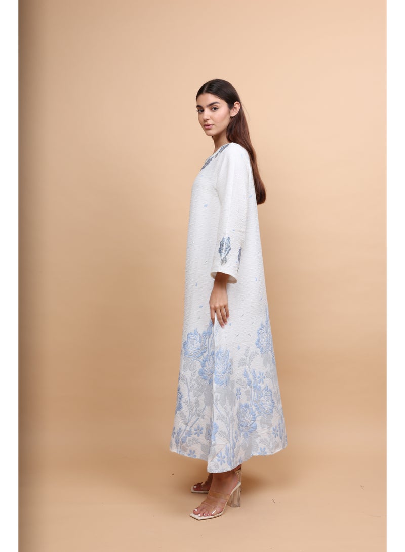 IKKXA Classic Floral Crystal Jalabiya - Image 3