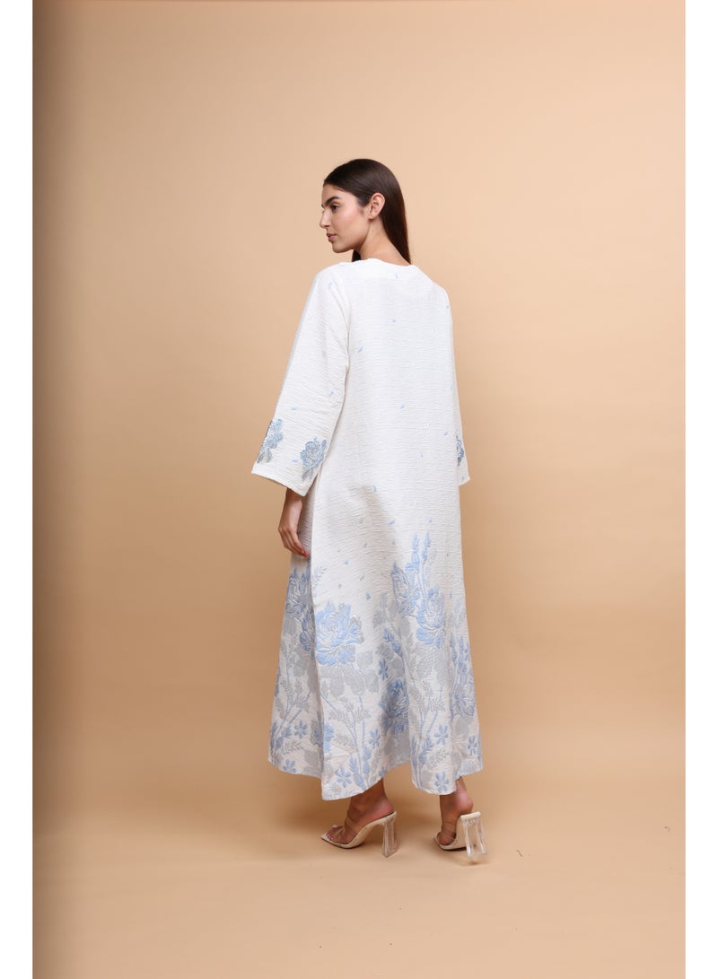 IKKXA Classic Floral Crystal Jalabiya - Image 4