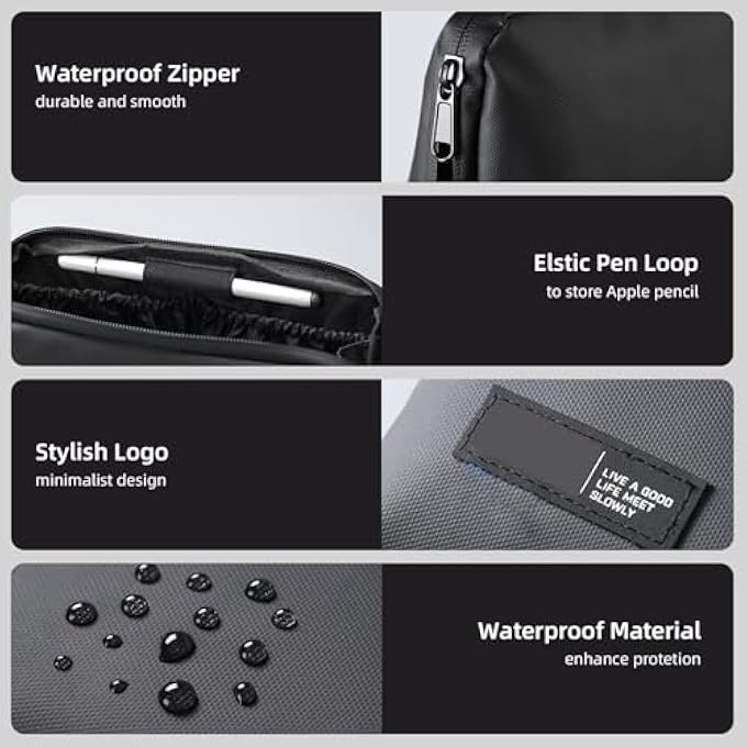 rayihni ELECTRONIC ORGANIZER TRAVEL CASE, PORTABLE TRAVEL TECH POUCH WITH WATER RESISTANT STORAGE, CABLE ORGANIZATION STORAGE BAG FOR CHARGER, CORD, PHONE, HARD DRIVE, POWER BANK, ACCESSORIE, TRAVEL ESSENTIAL - Image 3