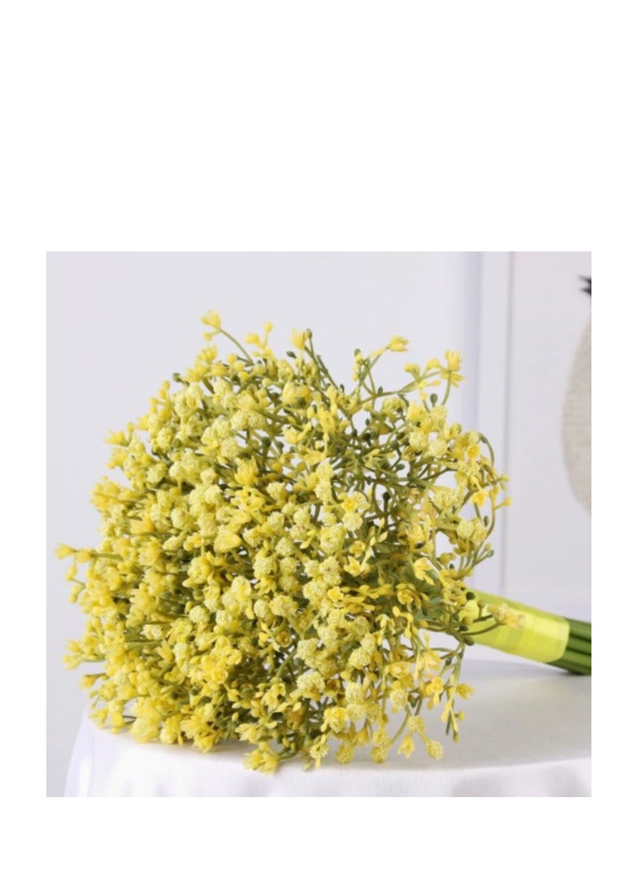 Artificial flower bouquet for decoration - yellow and green - Image 2