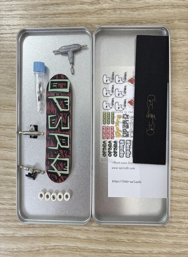 LEEFAI 29mm Pro Fingerboard Complete 29x96mm Wood Deck,UV Printing Graphic, Pro leefai4.0 Trucks Regular kingpins- 5 Urethane Bearing Wheels-Op3ra V3-Handstyle - Image 2