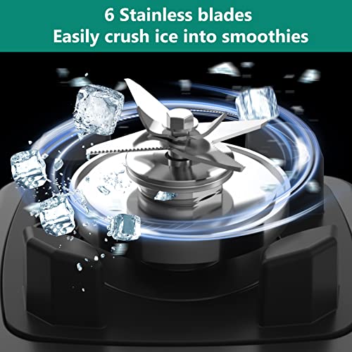 OMMO Blender 1800W, Professional High Speed Countertop Blender with Durable Stainless Steel Blades, 60oz BPA Free Blender for Shakes and Smoothies, Nuts, Ice and Fruits, Dishwasher Safe - Image 2