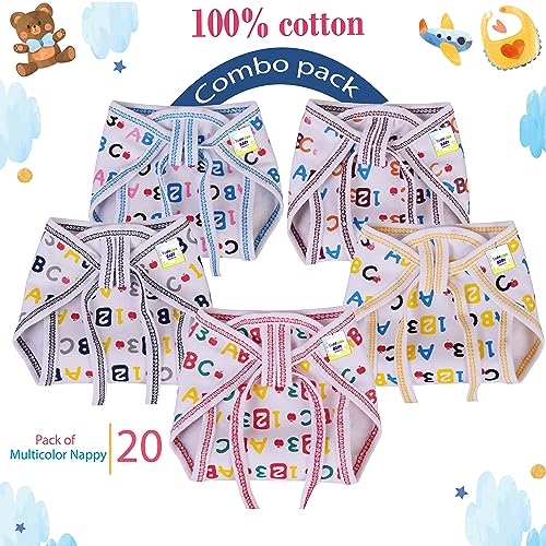 Toddylon Baby Products New Born Baby Clothes | Cloth Diapers | Langots | Nappies | Cotton | Reusable | Washable | Nappy (0-6 Months, Pack of 20) - Image 5