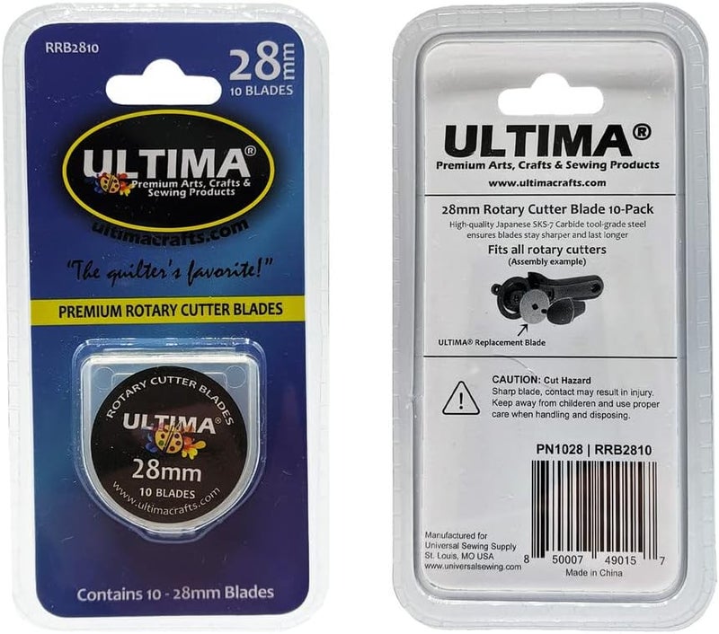 Ultima 28mm Rotary Cutter Blades – 10 Blades Per Pack – Fits Most Rotary Cutters Including Fiskars, Olfa, Martelli and TrueCut – Cuts Quilting Fabric, Leather, and More - Image 3