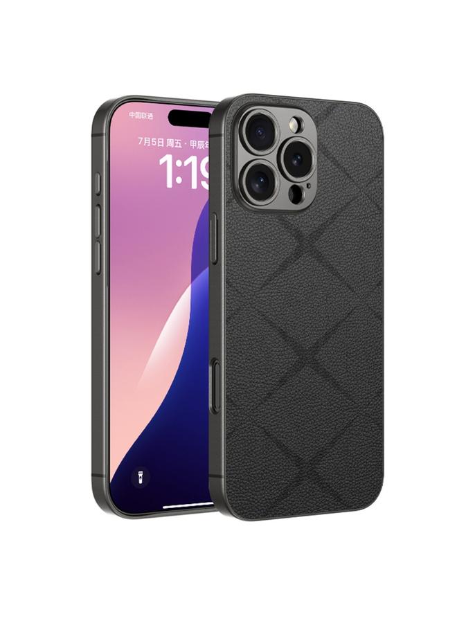 The Bros Case For iPhone 16 Pro Max Asterism Metal Paint Skin Feel Leather Full Coverage Phone Case