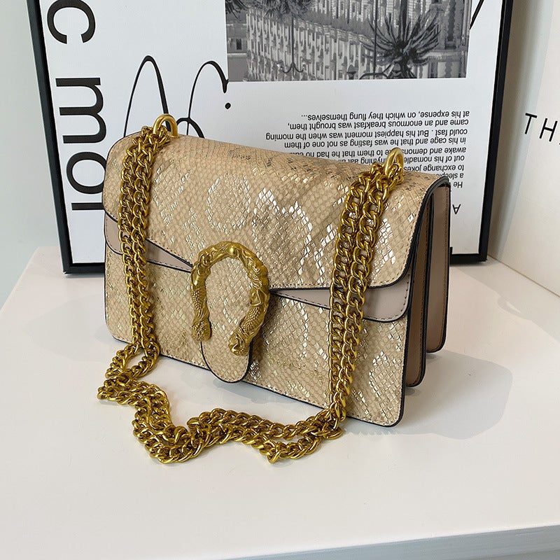 Fashion Women'S Bag Small Bag Women'S Snake Pattern All-Match Chain Bag Shoulder Messenger Bag - Image 4