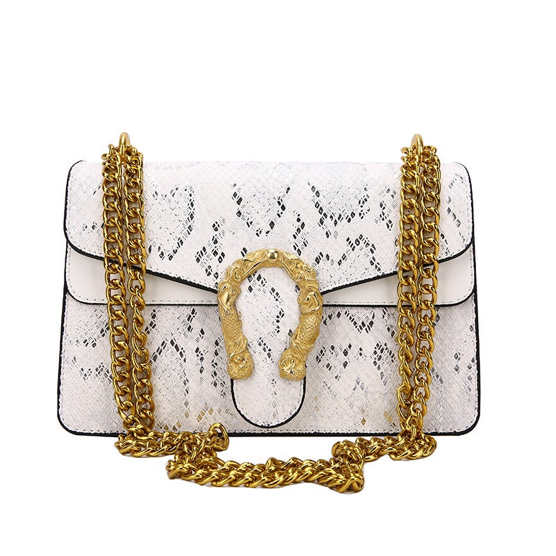 Fashion Women'S Bag Small Bag Women'S Snake Pattern All-Match Chain Bag Shoulder Messenger Bag - Image 1
