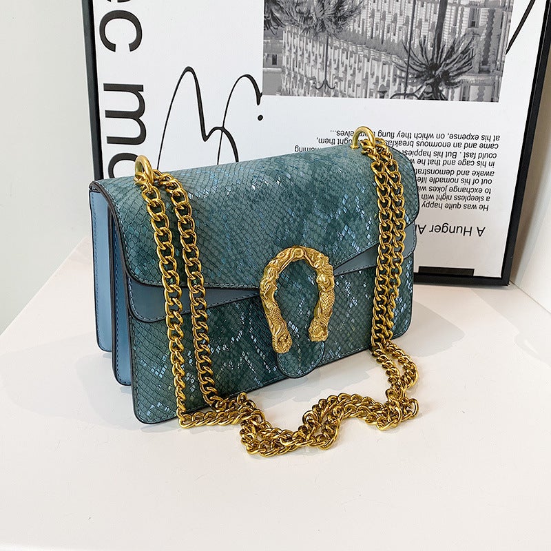 Fashion Women'S Bag Small Bag Women'S Snake Pattern All-Match Chain Bag Shoulder Messenger Bag - Image 3