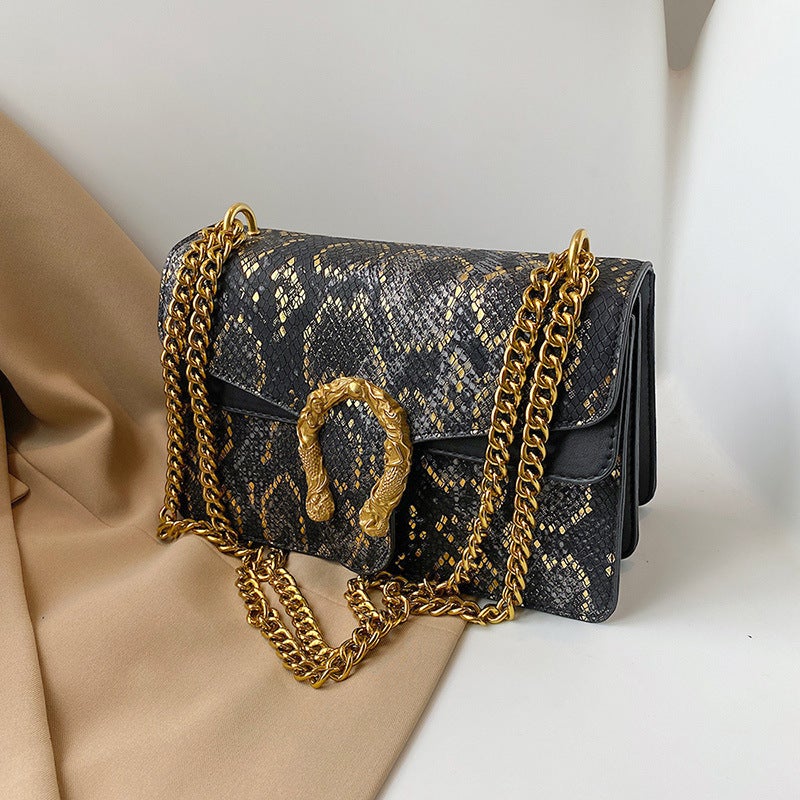 Fashion Women'S Bag Small Bag Women'S Snake Pattern All-Match Chain Bag Shoulder Messenger Bag - Image 5