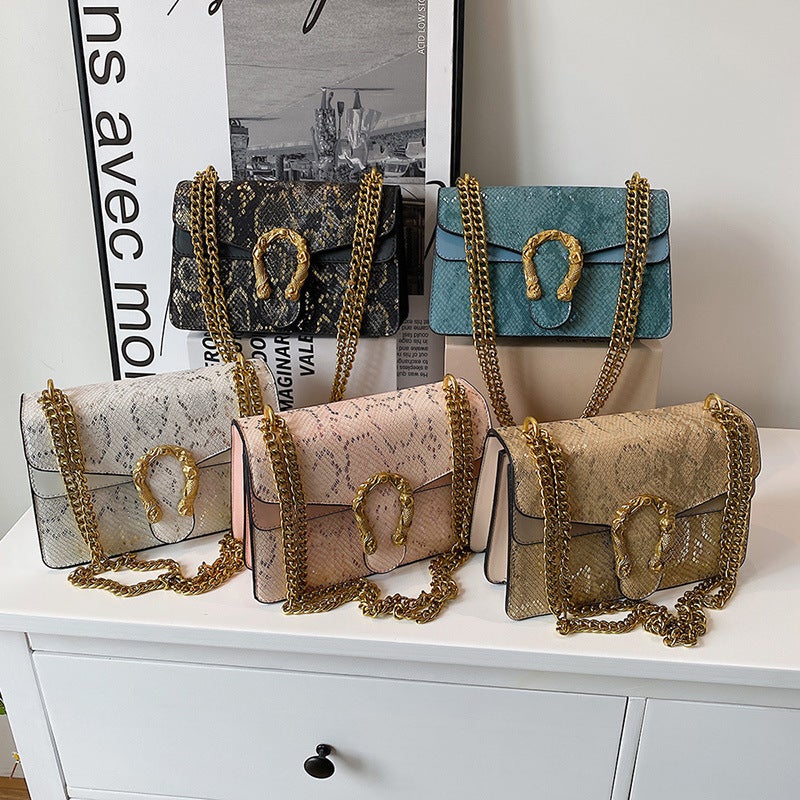 Fashion Women'S Bag Small Bag Women'S Snake Pattern All-Match Chain Bag Shoulder Messenger Bag - Image 2