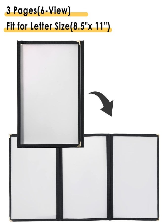 MYFULLY 8.5 x 11 Inch Menu Covers | Pack of 10 Transparent Restaurant Menu Covers, American Style Menu Holders for Restaurants, Bars, Cafes, Food & Drink (8.5"x 11" (3 Pages, 6 View)) - Image 3