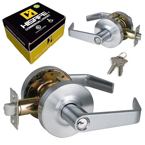 HISAFE Passage Commercial Door Locks Heavy Duty Grade 2 Lever, Non-Handed, UL 3 Hour Fire Rated, ADA Compliant, Satin Chrome Finish 26D, 2-3/4''Backset, X-XG-PS-70 - Image 1