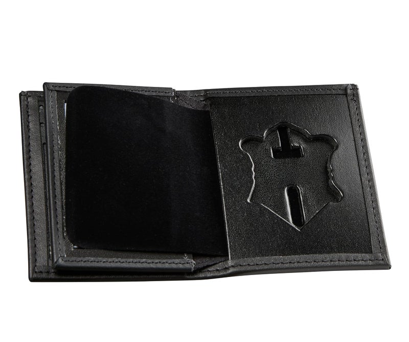 Perfect Fit Shield Wallets Hidden Badge Bifold Wallet Massachusetts State Police MSP Badge and ID Case Cutout PF173 Black Leather - Image 2