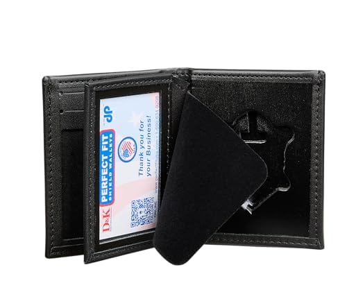 Perfect Fit Shield Wallets Hidden Badge Bifold Wallet Massachusetts State Police MSP Badge and ID Case Cutout PF173 Black Leather - Image 3