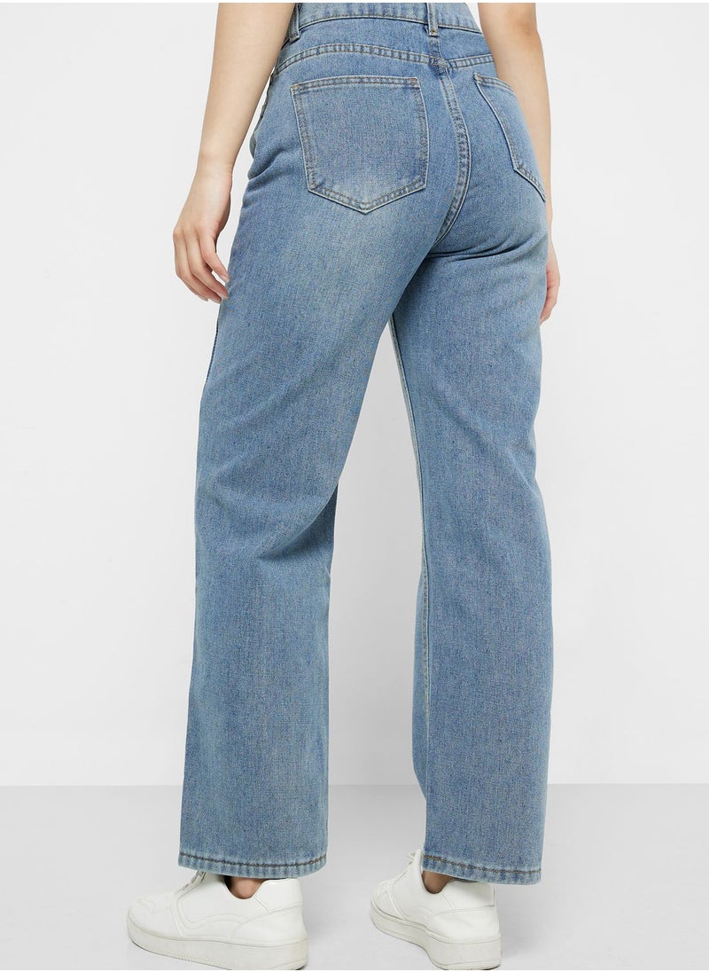 Ginger - High Waist Straight Fit Jeans - Image 1