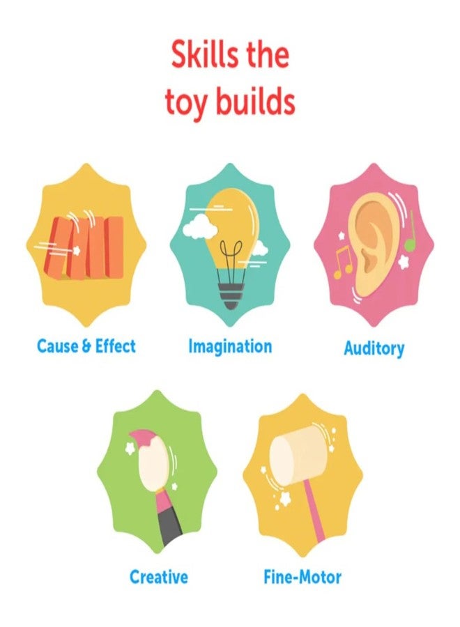 Brainsmith Swoora Wooden Tom-Tom Drum (2-Sided) with Stick for Toddlers and Kids (1-6 Years) - Child-Safe Percussion Musical Instrument Drum Set - Image 5