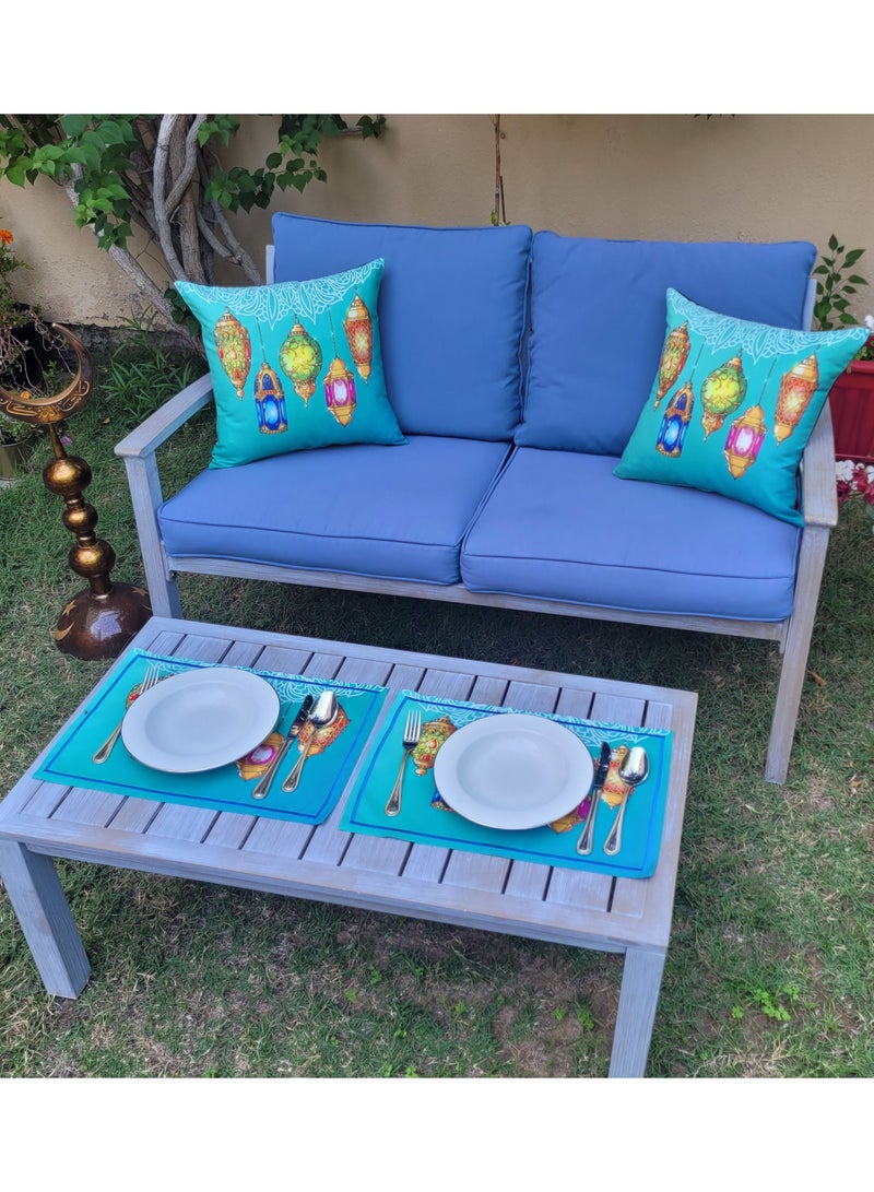 Alwan مجموعة من 6 حصائر رمضان و 2 غطاء وسادة - Image 2