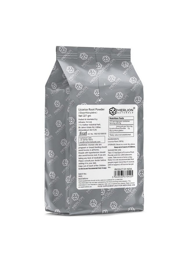 MERLION NATURALS - Licorice Root Powder 200Gm, Glycyrrhiza Glabra - Image 1