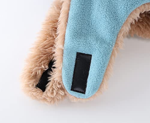 Connectyle Little Boys Fleece Trapper Hat Ushanka Warm Hats with Earflaps Winter Hat M Light Blue - Image 5