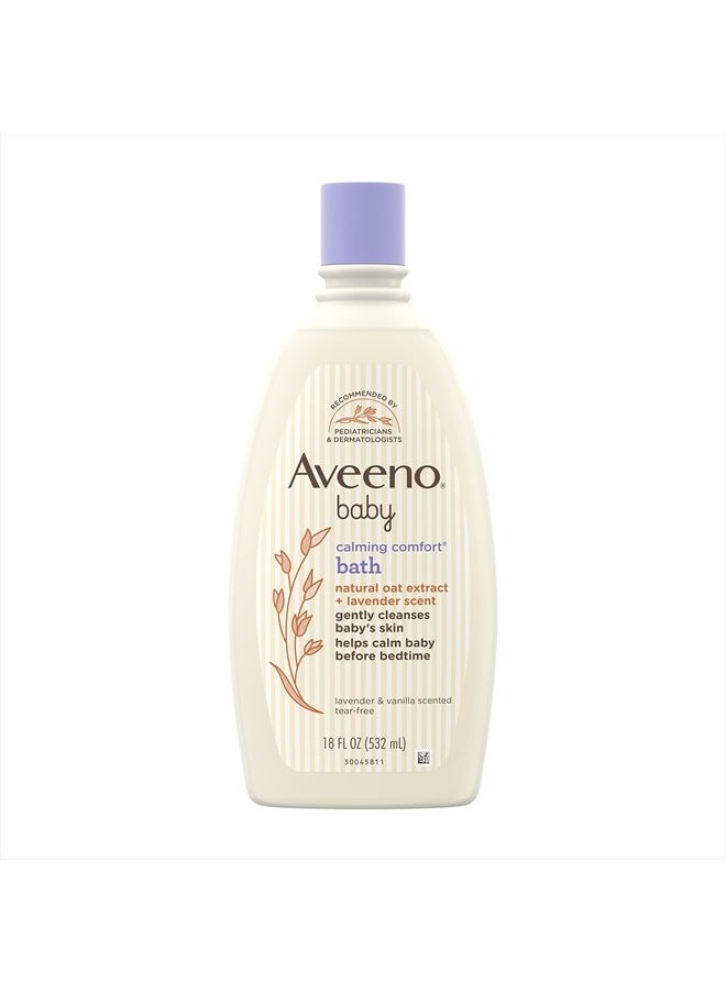 Aveeno Baby Calming Comfort Bath with Relaxing Lavender & Vanilla Scents, Hypoallergenic & Tear-Free Formula, Paraben- & Phthalate-Free, 18 Fl Oz (Pack of 1)  - Image 1