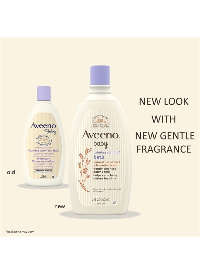 Aveeno Baby Calming Comfort Bath with Relaxing Lavender & Vanilla Scents, Hypoallergenic & Tear-Free Formula, Paraben- & Phthalate-Free, 18 Fl Oz (Pack of 1)  - Image 2