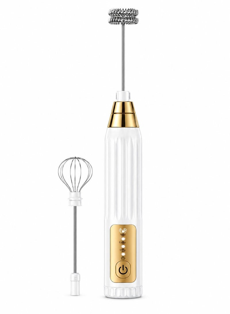 Earss Electric Milk Frother & Egg Whisk 2-in-1 – USB Rechargeable Handheld Coffee Frother, Stainless Steel Whisk Head, Portable Foam Maker for Latte, Cappuccino, Matcha & Hot Chocolate - Image 1