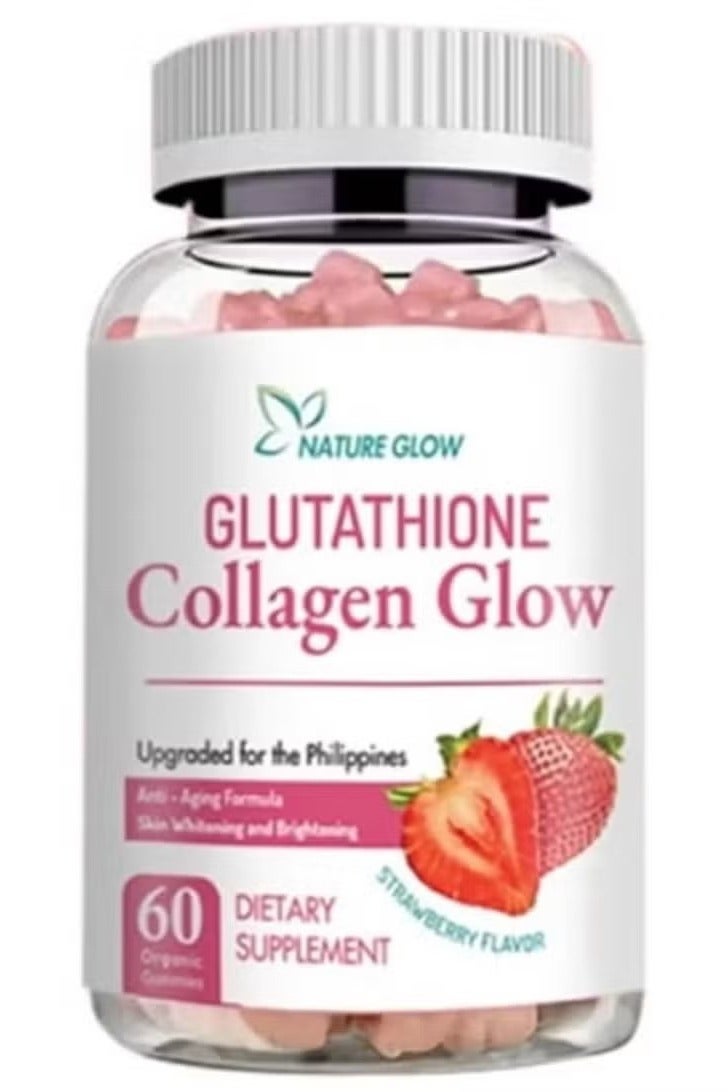 nutraclara glutathione + collagen capsules NATURE GLOW Nature Glow Glutathione Collagen Glow Gummies – 60 Strawberry  Flavor Vegan Gummies for Radiant Skin & Glow | Best Price UAE