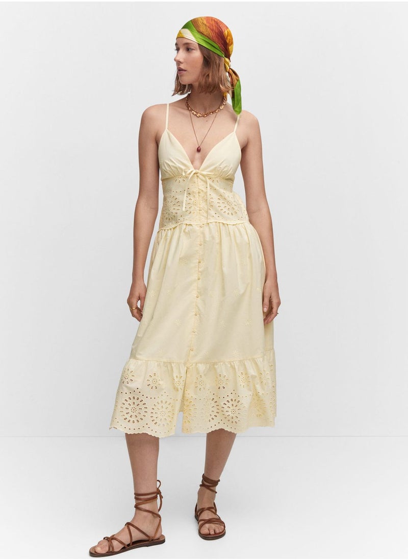 MANGO - Tie Strap Detail Dress - Image 1