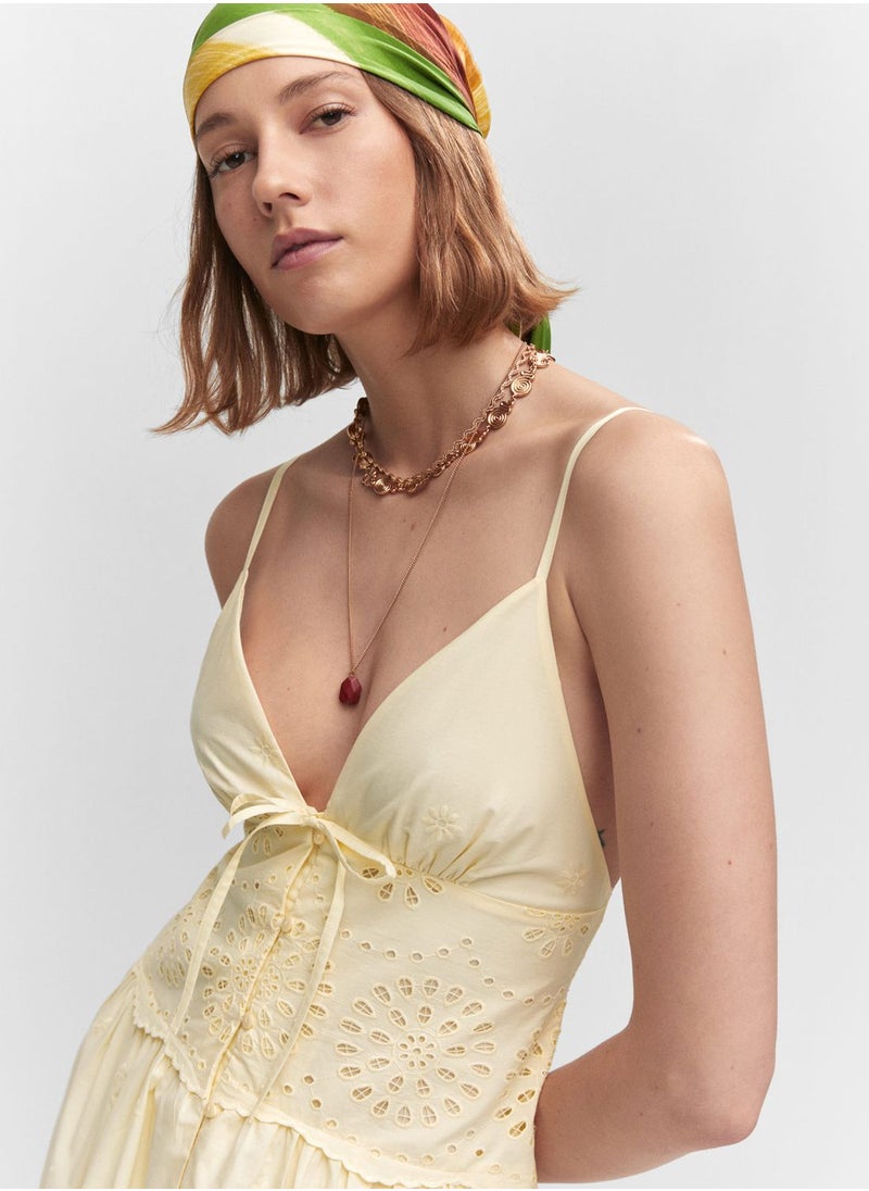 MANGO - Tie Strap Detail Dress - Image 1