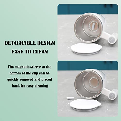 daasigwaa Rechargeable Self Stirring Mug - Magnetic Electric Auto Mixing Stainless Steel Cup for Office/Kitchen/Travel/Home Coffee/Tea/Hot Chocolate/Milk-430 ml/14.5 oz(White) - Image 3