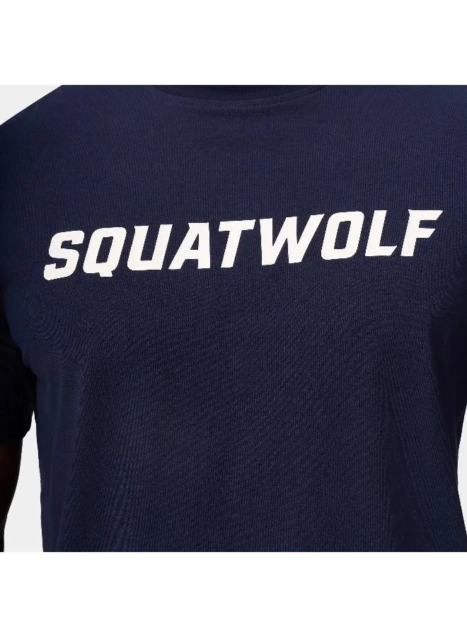 Squatwolf Navy Wordmark Regular T-Shirt for Men | Best Price UAE