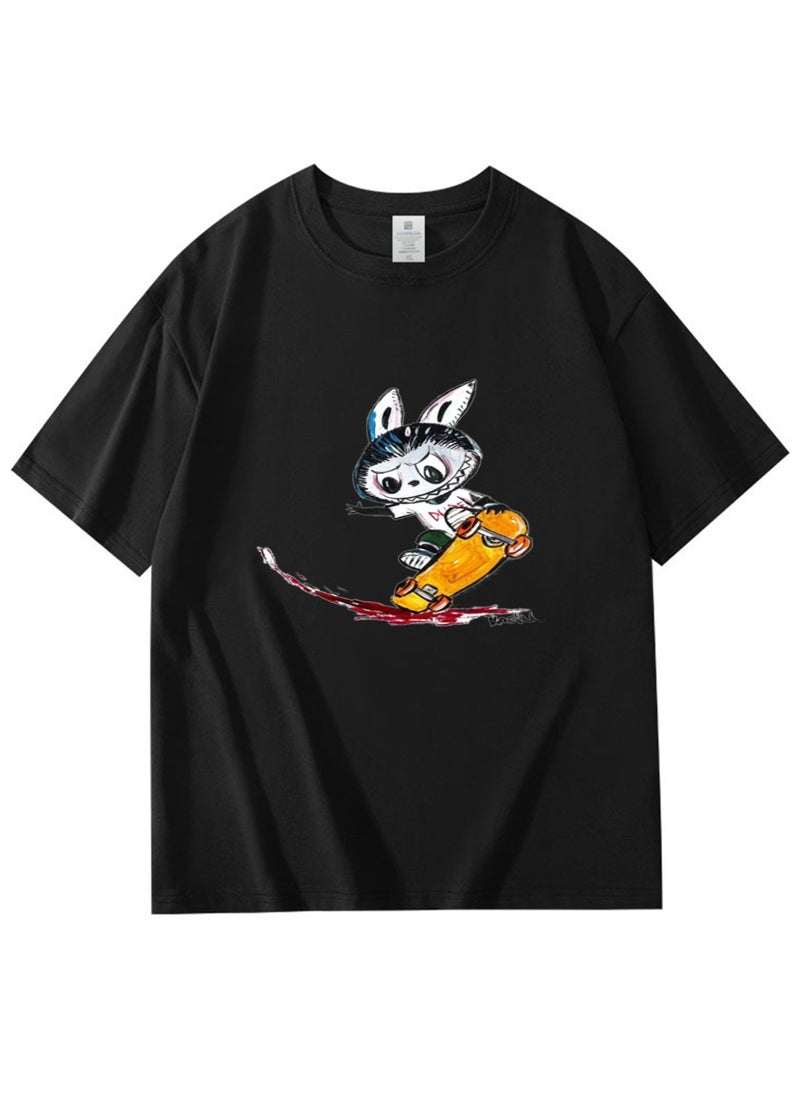 NIBEMINENT Labubu Printed Cotton Short Sleeves T-Shirt 