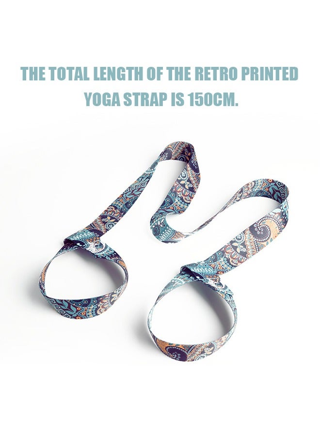 Generic 2 Pcs Vintage Print Yoga Mat Strap Sling, Adjustable Thick Yoga Mat Carrier Stretching Strap, Yoga Mat Sling Holder Women Stretching Band (Colorful)  - Image 2