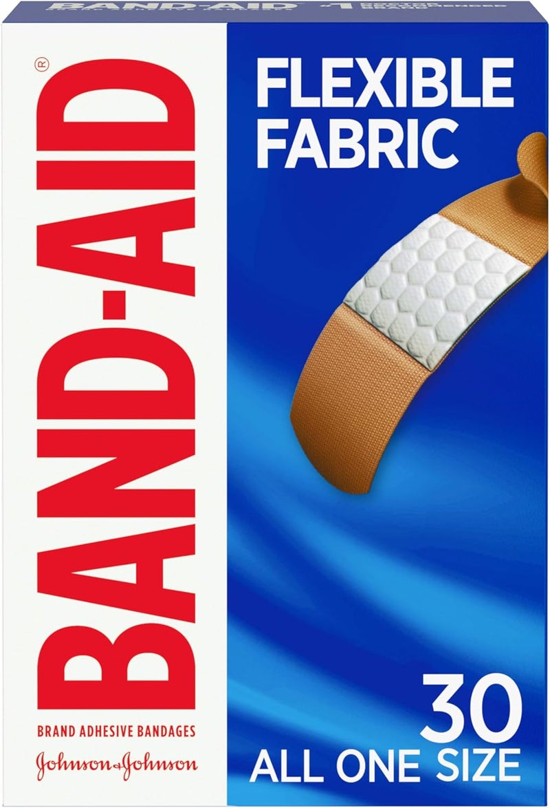 Band-Aid Brand Flexible Fabric Adhesive Bandages, 30 Count for Comfortable Wound Care - Image 1