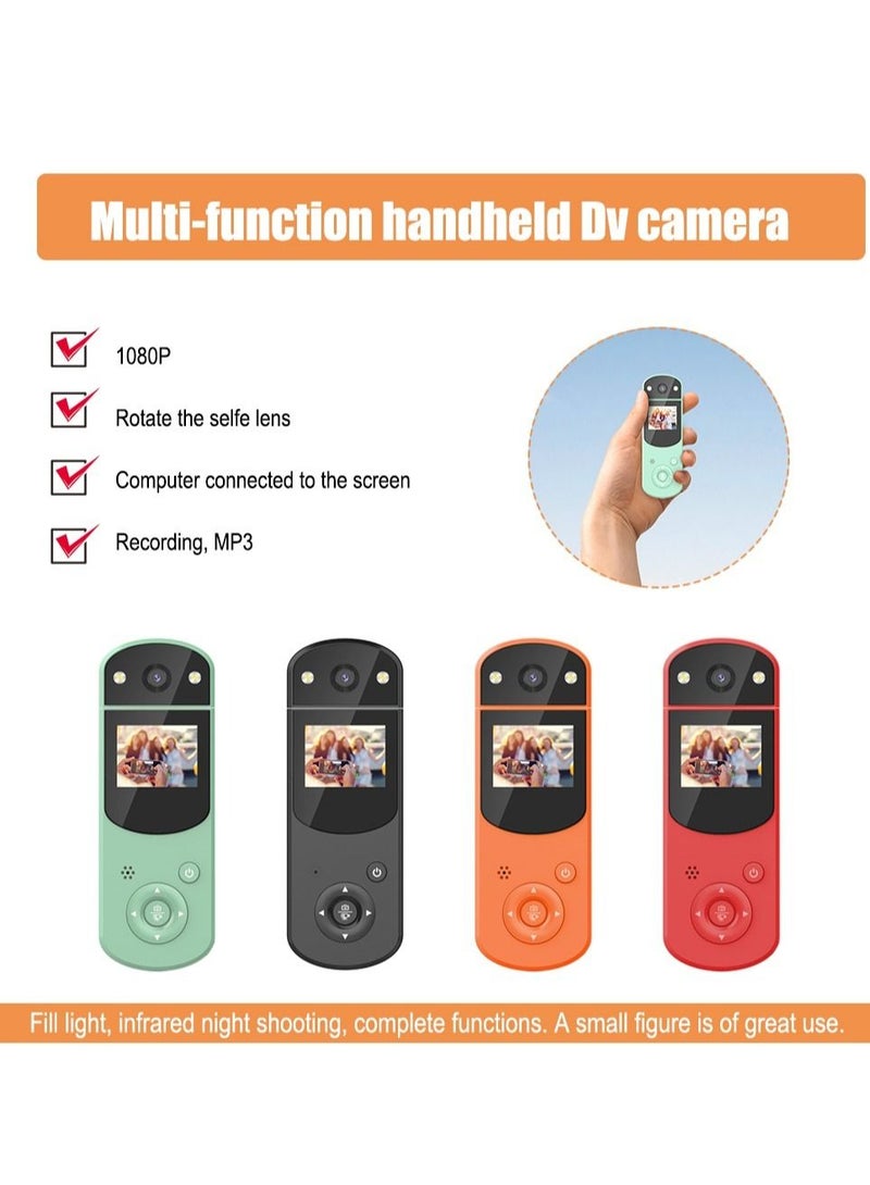 Generic Digital DV Camera Mini Body Car Camera Video Recorder MP3 Player 1080P Screen with Infrared Night Light Rotating Len for Sports Home Office Accompanying Recorder  - Image 3