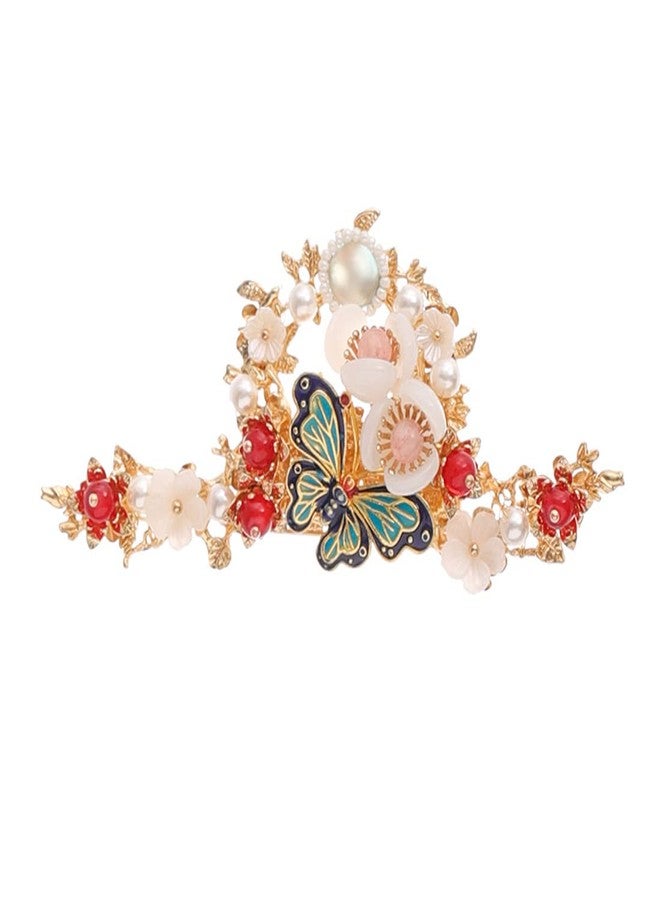 Engjajo Alloy Hair Sticks Pins Long Tassel Butterfly Flower Hanfu Chinese Hair Comb Set of 1 Earrings Traditional Classical - Image 5