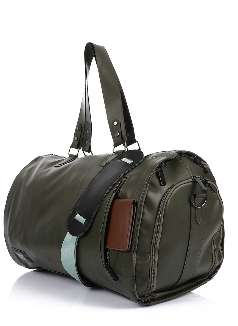 Crossland CROSSLAND Multifunctional Convertible Garment Duffel Bag Suit Storage Bag With Shoe Pouch Large Capacity Carry On Luggage For Travel -Olive  - Image 2
