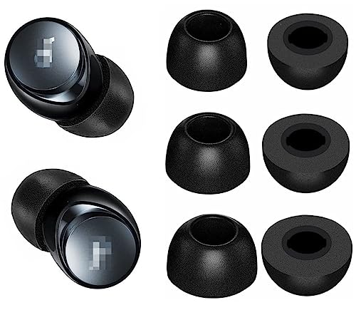 JNSA Compatible with Soundcore Space A40 Foam Ear Tips, Noise Canceling Memory Foam Ear Tip Replacement for Soundcore by Anker Space A40, S/M/L 3 Size 3 Pairs,Black (2143PB) - Image 1