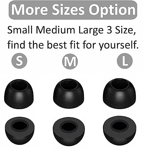 JNSA Compatible with Soundcore Space A40 Foam Ear Tips, Noise Canceling Memory Foam Ear Tip Replacement for Soundcore by Anker Space A40, S/M/L 3 Size 3 Pairs,Black (2143PB) - Image 4