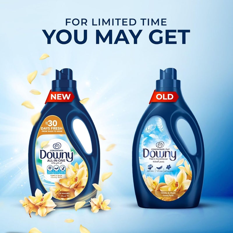 Downy Vanilla & Musk 2L Dual Pack Fabric Softener, All-in-One Concentrate - Image 3