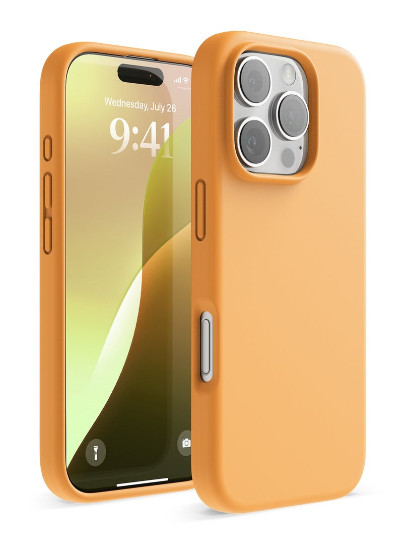 Elago Liquid Silicone for iPhone 16 PRO Case Cover Full Body Protection, Shockproof, Slim, Anti-Scratch Soft Microfiber Lining - Orange