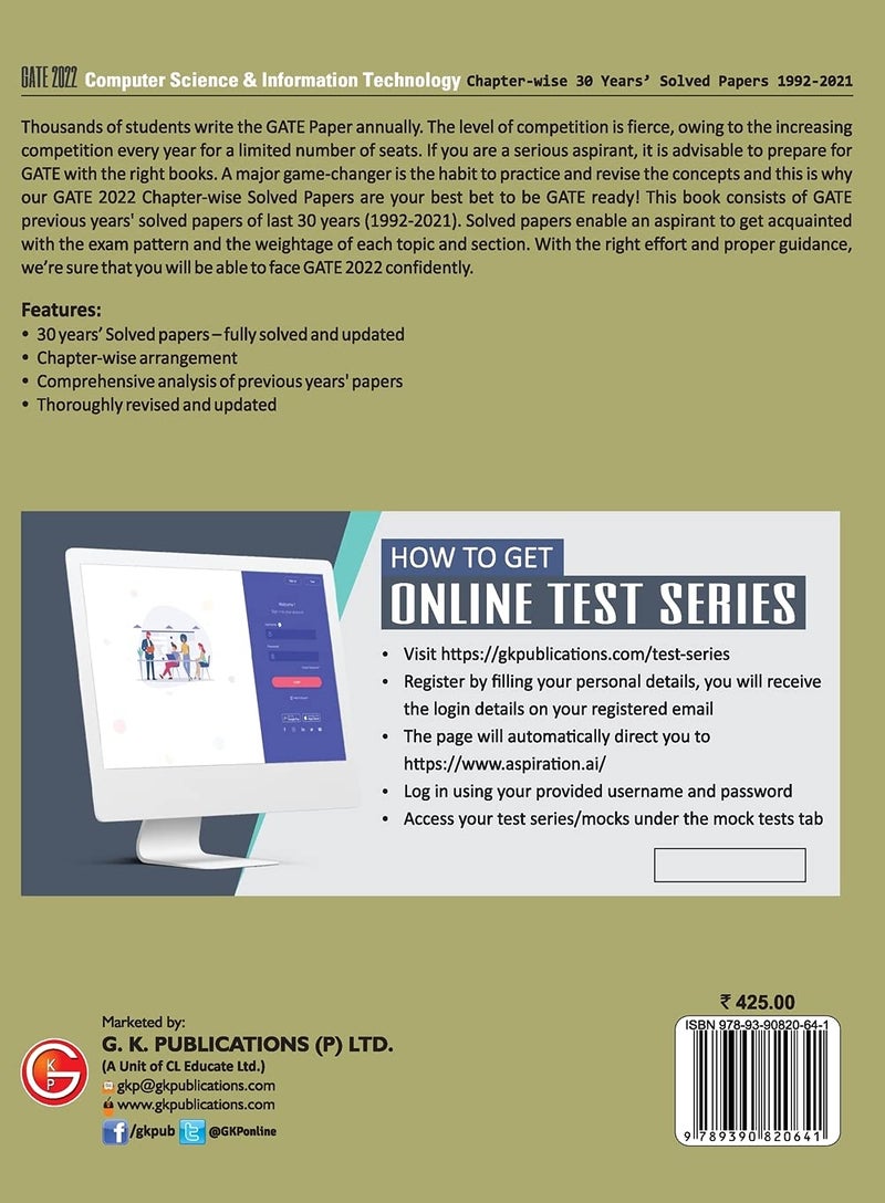 GATE 2022 Computer Science and Information Technology - 30 years Chapter wise Solved Papers (1992-2021). - Image 2