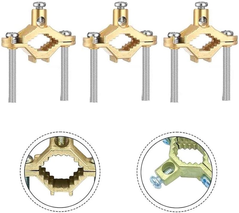 مجموعة مشبك أرضي من سبيكة النحاس 3 قطع لأنابيب المياه من 1/2 بوصة إلى 1 بوصة - Image 3