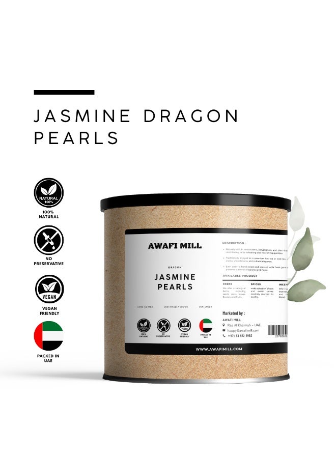 أباميك شاي لؤلؤة الياسمين من أوافي ميل | لآلئ شاي أخضر ملفوفة يدويًا، غنية بأزهار الياسمين | شاي فاخر بأوراق سائبة، يُحضّر بطرق متعددة - ١٠٠ غرام | ٣.٥ أونصة - Image 2