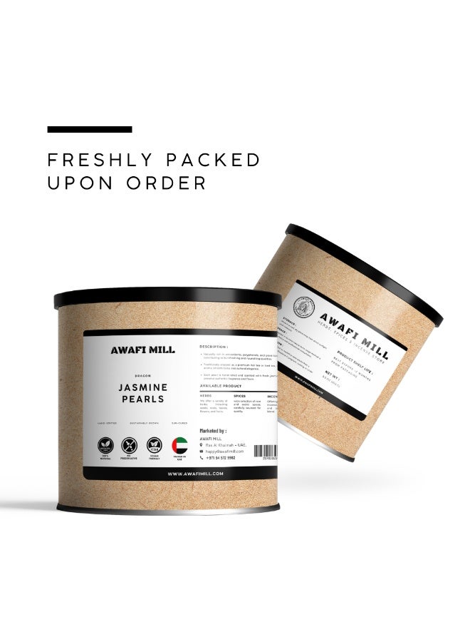 أباميك شاي لؤلؤة الياسمين من أوافي ميل | لآلئ شاي أخضر ملفوفة يدويًا، غنية بأزهار الياسمين | شاي فاخر بأوراق سائبة، يُحضّر بطرق متعددة - ١٠٠ غرام | ٣.٥ أونصة - Image 5