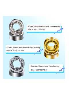 KASTWAVE Complete Yoyo Bearing Pack 10 Ball Golden Unresponsive Yoyo Bearing  Size C 8 Ball Yoyo Bearing  Narrow C Responsive Yoyo Bearing  Bearing Removal Tool  6 Yoyo Strings  6 Yoyo Axles  - Image 2