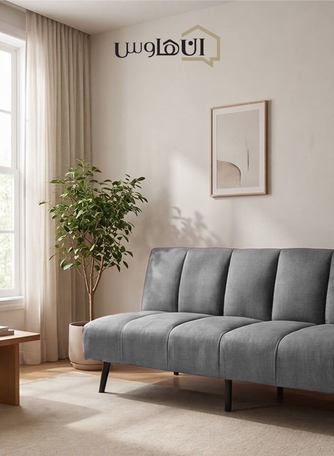 In-House Sana | Sofabed 2 In 1 Upholstered In Linen - Light Grey - Image 4