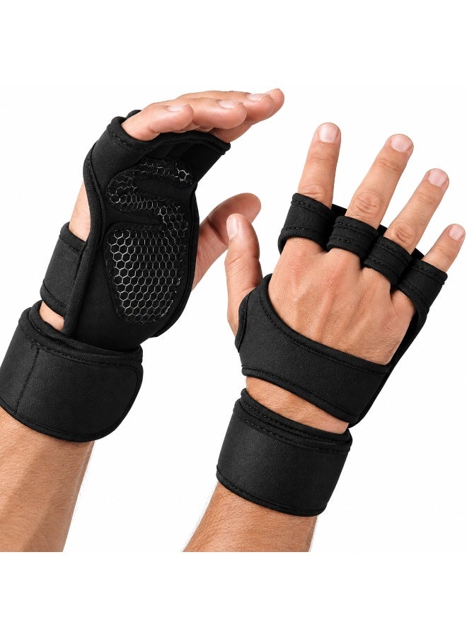 DBLEW Gym Workout Gloves with Wrist Wrap Support, Non-Slip Silicone Padded Weightlifting Gloves for Men and Women, Extra Large Size - Image 1
