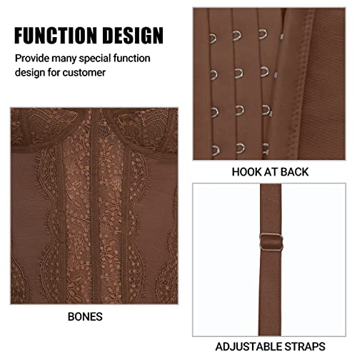 Raxnode Lace Bustier Corset Tops for Women - Sexy Going Out Party Club Top with Buckle - Image 4